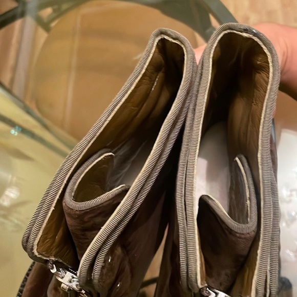 FINAL SALE‼️Alexander McQueen Velvet Zip Biker Boots Brown size 10.5 Women - Picture 7 of 9